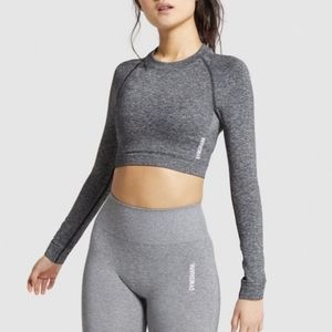 Gymshark Adapt Marl Seamless Crop Top Gray - Like New